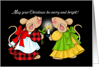 Merry Bright Christmas Candle Mice card