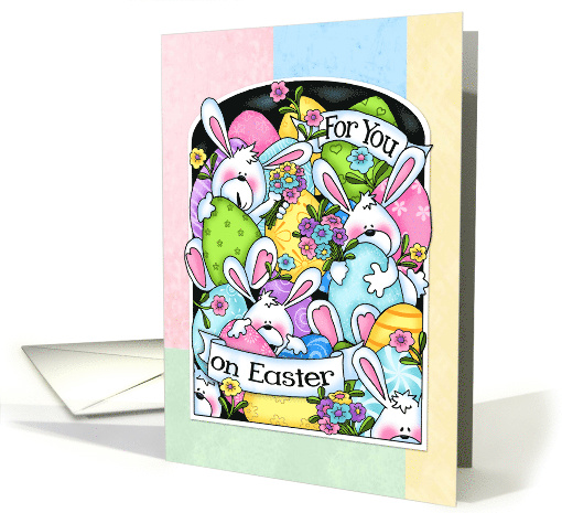 Easter Bunny Eggs and Flowers card (1671532)