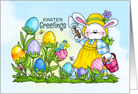 Easter Greetings Garden Bunny card