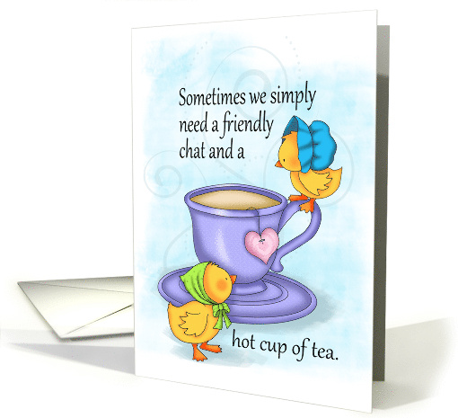 Missing You Friendly Chicks and Tea card (1671542)