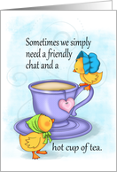 Missing You Friendly Chicks and Tea card