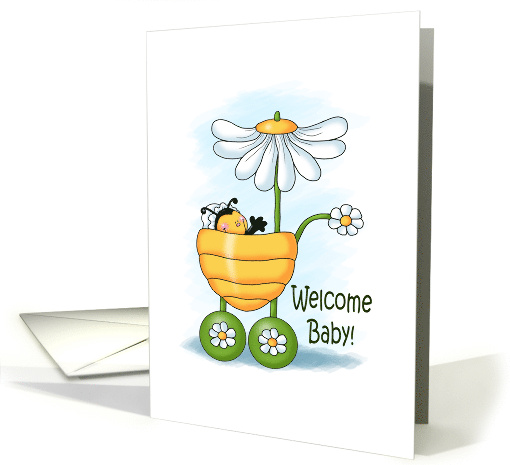Welcome Baby Bumblebee in a Stroller card (1677474)