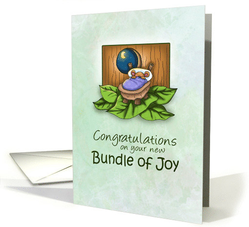 New Baby Bundled Mouse Congratulations card (1677478)