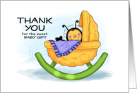 Baby Bee Rocking Cradle Thank You card