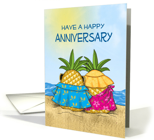 Tropical Pineapple Pair Happy Anniversary card (1685630)