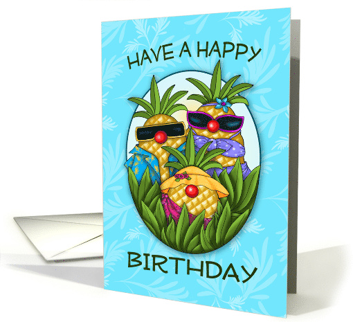 Tropical Pineapple Trio Birthday card (1685634)