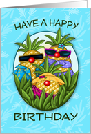 Tropical Pineapple Trio Birthday card
