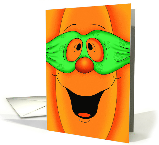 Masked Jolly Pumpkin Face Halloween Hello card (1694574)