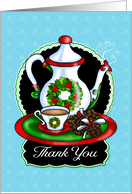 Christmas Holiday Thank You for Hospitality Tea Service card