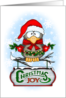 Christmas Joy Festive Owl and Sign card