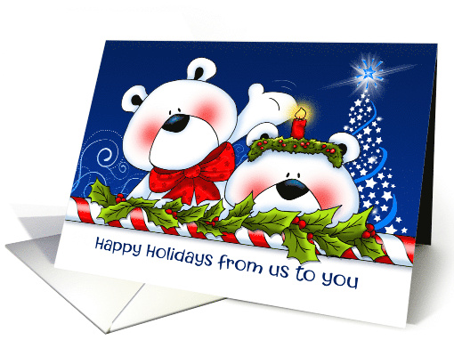 Holiday Snow Bear Candy Cane Pair from Us card (1748028)