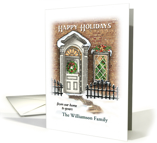 Our Snowy Holiday Home to Yours Personalized card (1748042)