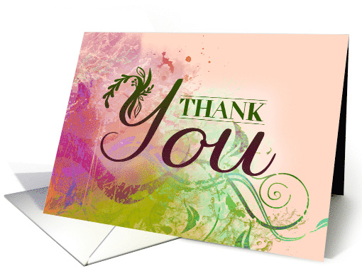 Swirled Textured Abstract Thank You card (1757560)