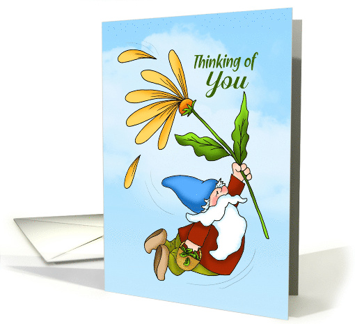 Thinking of You Flowering Gnome card (1757562)