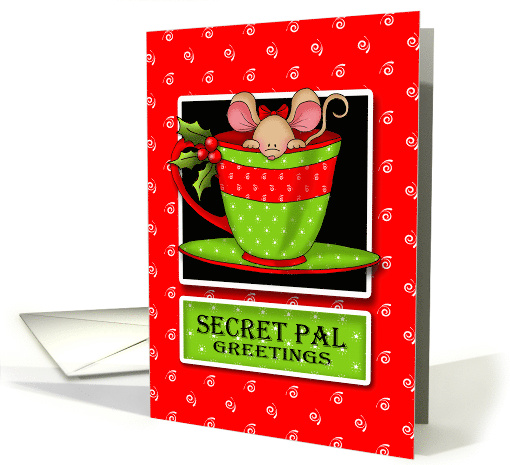 Secret Pal Mouse in a Holiday Teacup card (1796830)
