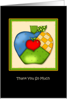 Patched Country Apple Thank You card