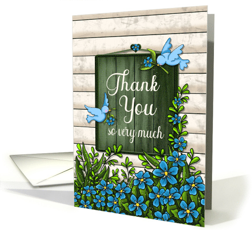 Bluebirds Garden Thank You Sign card (1879262)
