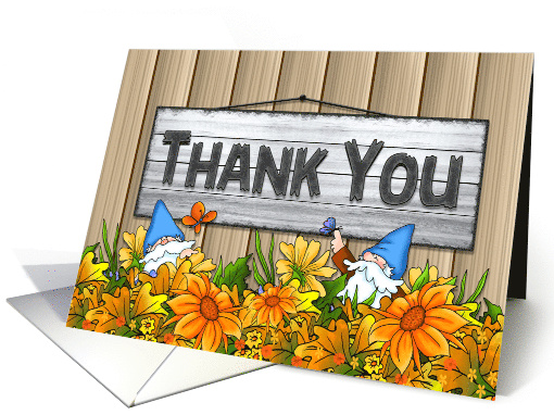 Thank You Fall Garden Gnomes Sign card (1879292)