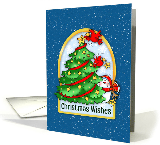 Christmas Wishes Peeping Snowman card (1889292)