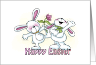 Happy Easter Bunny Pair card