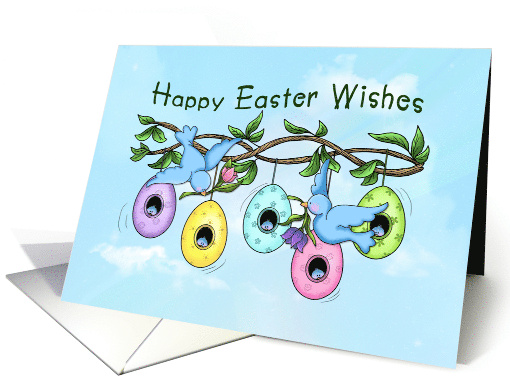 Easter Egg Birdhouse Wishes Branch card (1901434)