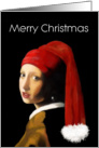 Fun Vermeer Christmas Hat Card