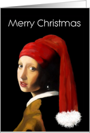 Fun Vermeer Christmas Hat Card