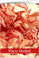 You’re Invited! Carnation, Cream and Red Petals card