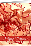 Happy Birthday! Carnation, Cream and Red Petals card