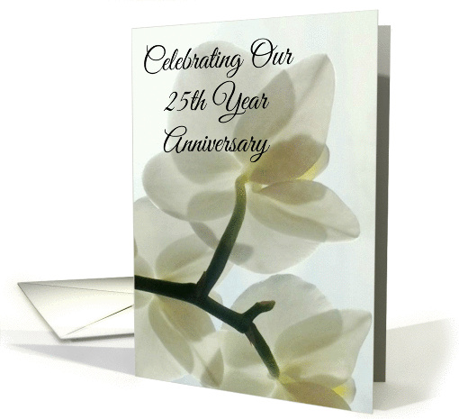 Our 25th Year Anniversary Translucent White Orchid in a... (1421786)