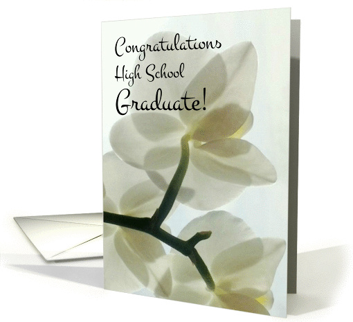 Congratulations High School Graduate - Translucent White Orchid card