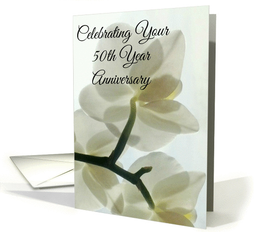 Your 50th Year Anniversary Translucent White Orchid in a... (1424962)