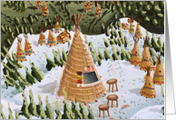 Winter Waffle Cone Ice Cream Shop Tee Pee! Christmas Holiday card