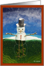 Bi-Polar : Snow Man and Spring time Humor Christmas Holiday card