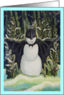 The Bat Snow Man in One! Christmas Holiday Season card