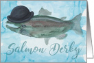 Salmon Art! Salmon Derby in Bowler Hat! Card