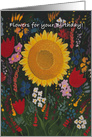 Original Lisa Rotenberg Art: Flowers for your Birthday! card