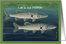 Original Lisa Rotenberg Art: “Let’s Go North” Fishing Birthday Greetings card