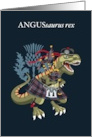 ANGUSsaurus Rex Scotland Ireland Family Tartan Angus card
