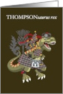 THOMPSONsaurus Rex Scotland Ireland Family Tartan Thompson card