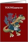 YOUNGsaurus Rex Scotland Ireland Family Tartan Young card