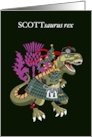 SCOTTsaurus Rex Scotland Ireland Scott Green Ancient Family Tartan card