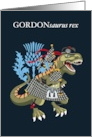 GORDONsaurus Rex Scotland Ireland Gordon Family Tartan card