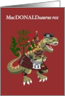 MacDONALDsaurus Rex Scotland Ireland MacDonald Modern Clan Tartan card