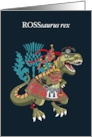 ROSSsaurus Rex Scotland Ireland Ross Red family Clan Tartan card