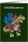DALZIELsaurus Rex Scotland Ireland Dalziel family Clan Tartan card