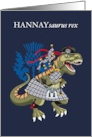 HANNAYsaurus Rex Scotland Ireland Hannay family Clan Tartan card