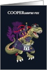 COOPERsaurus Rex Scotland Ireland Cooper family Clan Tartan card