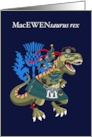 MacEWENsaurus Rex Scotland Ireland MacEwen family Clan Tartan card