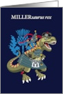 MILLERsaurus Rex Scotland Ireland MILLER family Clan Tartan card